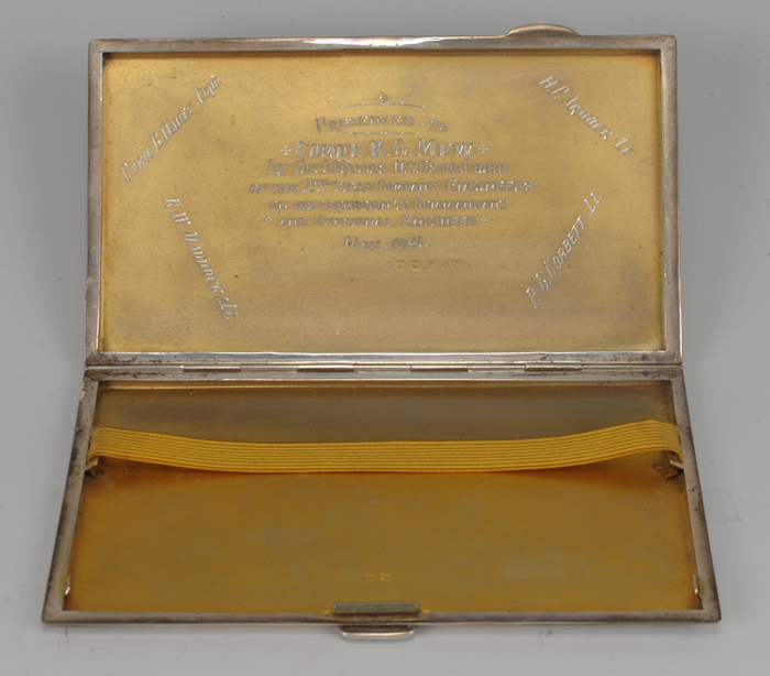 1941: 2nd Field Company Engineers Irish Army presentation cigarette case at Whyte's Auctions