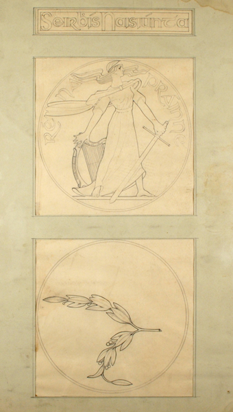 1939-46: Pair of Laurence T. Campbell RHA design drawings for the Emergency Service Medal at Whyte's Auctions