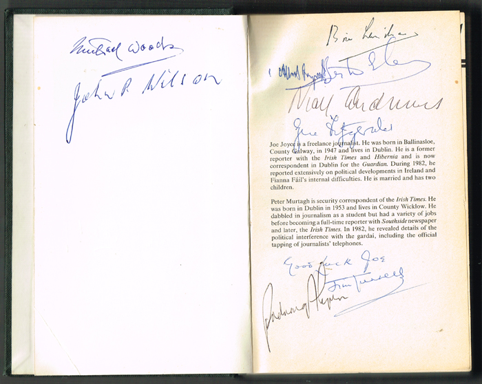 1980s: Fianna Fil ephemera with signatures including rd-Fheis pass, dinner menu and 'The Boss' at Whyte's Auctions