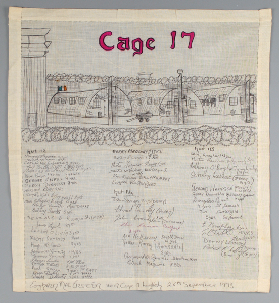 1973 (26 September) Long Kesh prisoner art scarf with signatures including Bobby Sands at Whyte's Auctions