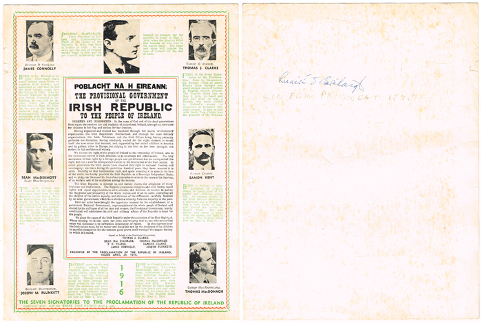 1980s-1990s: Collection of Sinn Fein and Republican posters including Ruair  Brdagh signed replica Proclamation at Whyte's Auctions