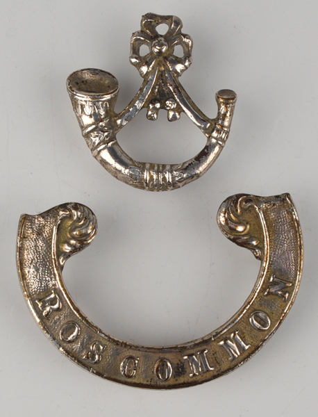 19th Century: Roscommon Militia Scroll forage cap Badge at Whyte's Auctions