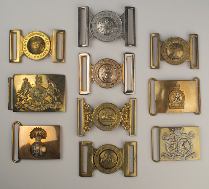 20th Century: Collection of mixed British and Commonwealth military belt buckles at Whyte's Auctions
