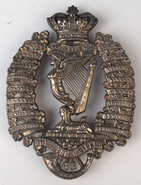 circa 1900: Royal Irish Rifles officers pouch belt badge at Whyte's Auctions