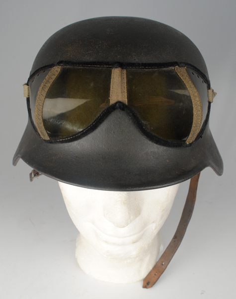 1939-45: Nazi M40 helmet with original dust goggles at Whyte's Auctions