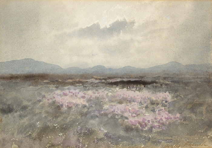 PURPLE HEATHERS AND MOUNTAINS by William Percy French (1854-1920) at Whyte's Auctions