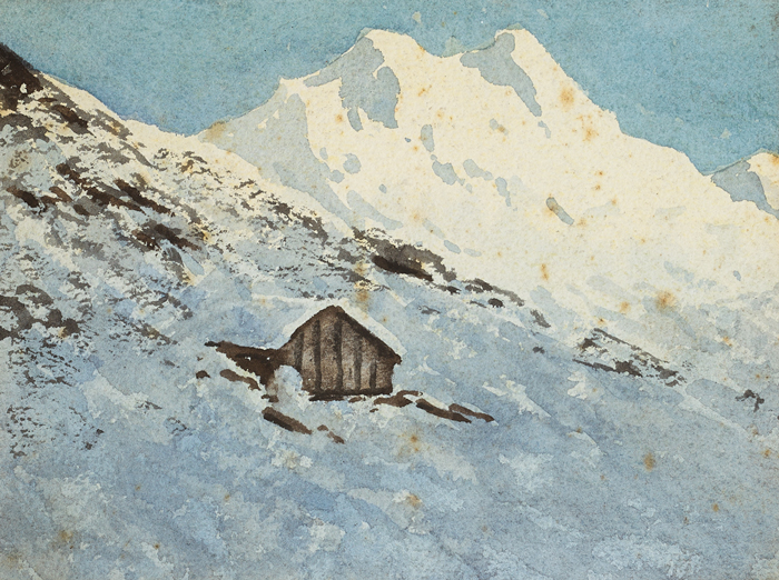 SNOW SCENE WITH LOG CABIN, SWITZERLAND by William Percy French (1854-1920) at Whyte's Auctions