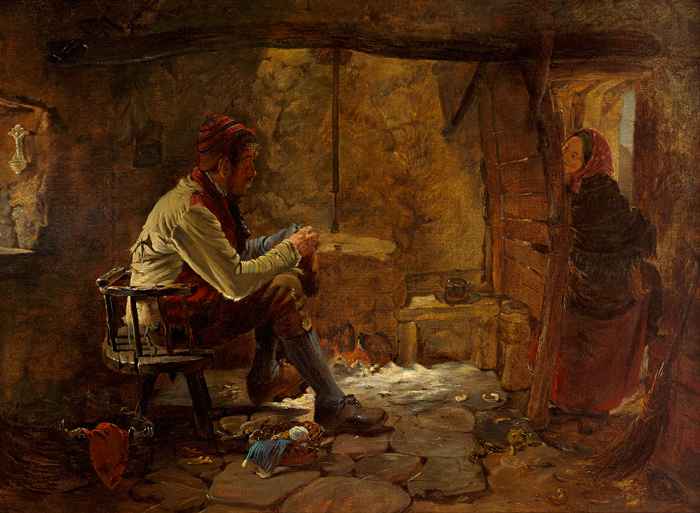 HIS OWN FIRESIDE by Erskine Nicol ARA RSA (1825-1904) at Whyte's Auctions