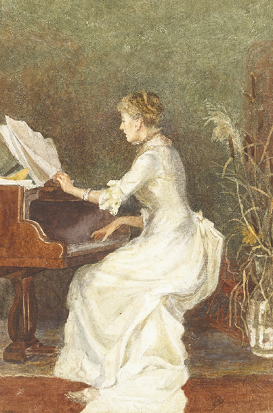 AN OLD SONG" [PORTRAIT OF THE ARTIST'S SISTER ESSIE BUTLER], 1886" by Mildred Anne Butler RWS (1858-1941) RWS (1858-1941) at Whyte's Auctions