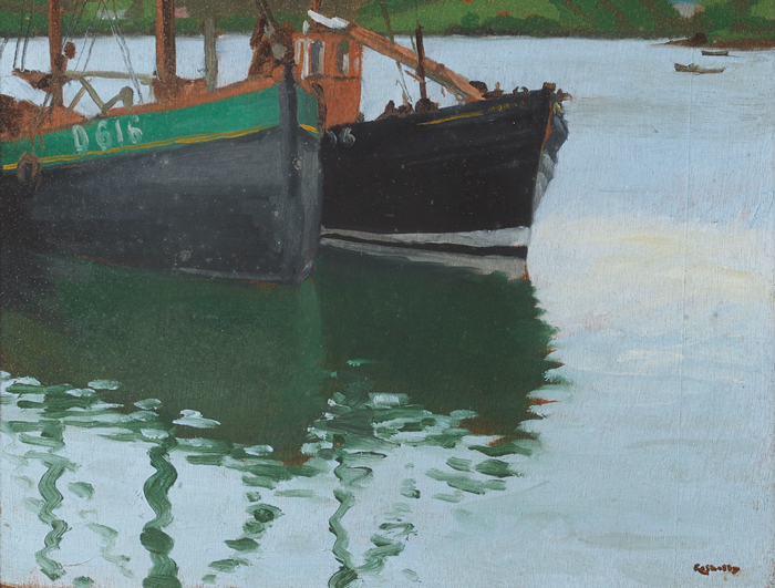 FISHING BOATS AT KINSALE, CORK by Cecil Galbally sold for �1,300 at Whyte's Auctions