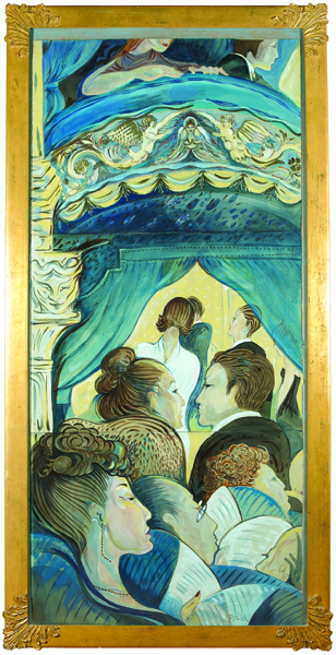 WYNDHAMS THEATRE (TRIPTYCH), 1984-85 by Pauline Bewick sold for 4,800 at Whyte's Auctions