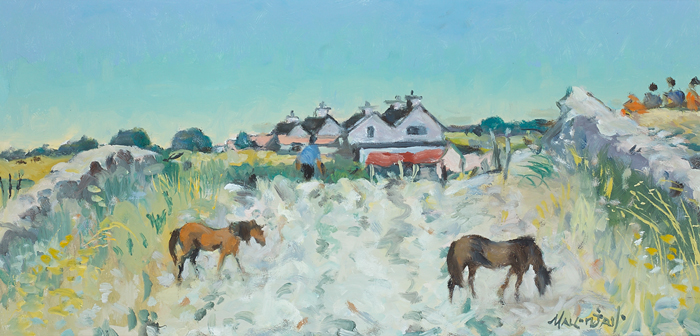 SUMMER MORNING, KILRANE, WEXFORD, 1977 by Maurice MacGonigal PRHA HRA HRSA (1900-1979) at Whyte's Auctions