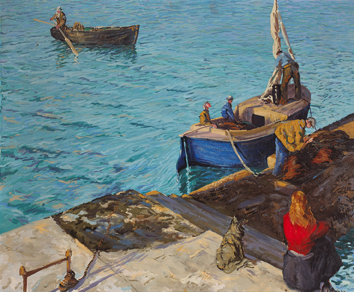 LOUGHSHINNY HARBOUR, COUNTY DUBLIN by Patrick Leonard sold for �9,000 at Whyte's Auctions