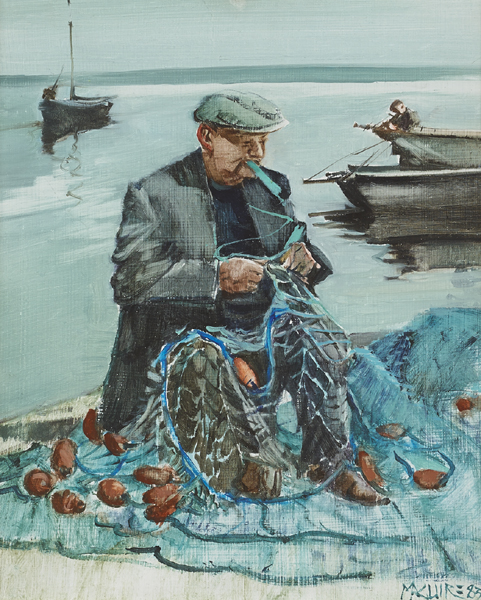 MENDING, 1983 by Cecil Maguire sold for 2,100 at Whyte's Auctions