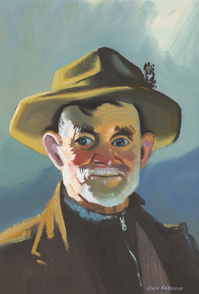 ELDERLY MAN WITH HAT by John Skelton (1923-2009) at Whyte's Auctions