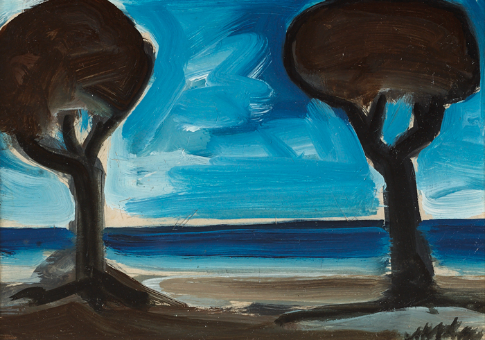 SEASCAPE WITH TWO TREES by Markey Robinson (1918-1999) at Whyte's Auctions