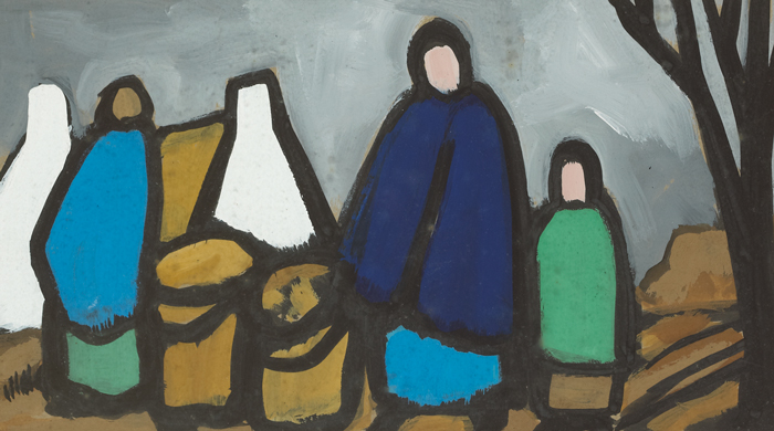 THREE SHAWLIES AND TWO GABLE ENDS by Markey Robinson (1918-1999) at Whyte's Auctions