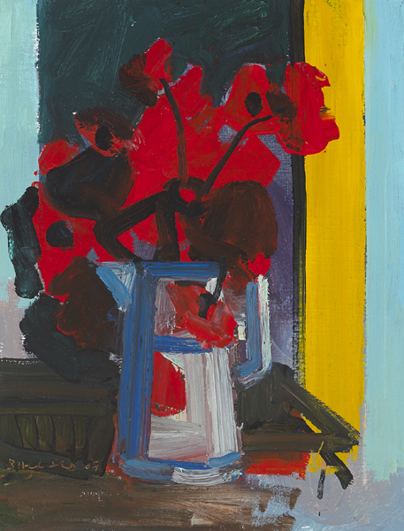 POPPIES AGAINST YELLOW, 2009 by Brian Ballard RUA (b.1943) at Whyte's Auctions