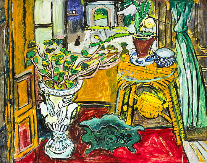 STILL LIFE WITH PLANT POTS BY A WINDOW, 1999 by Elizabeth Cope (b.1952) at Whyte's Auctions
