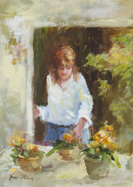 AT THE POTTING TABLE by Elizabeth Brophy sold for 950 at Whyte's Auctions