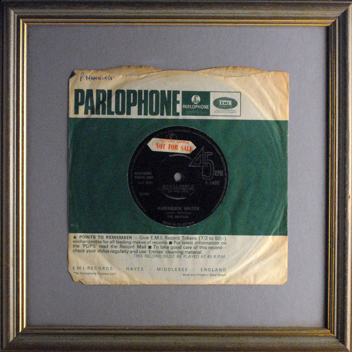 The Beatles 'Paperback Writer' factory sample and three other 45s at Whyte's Auctions