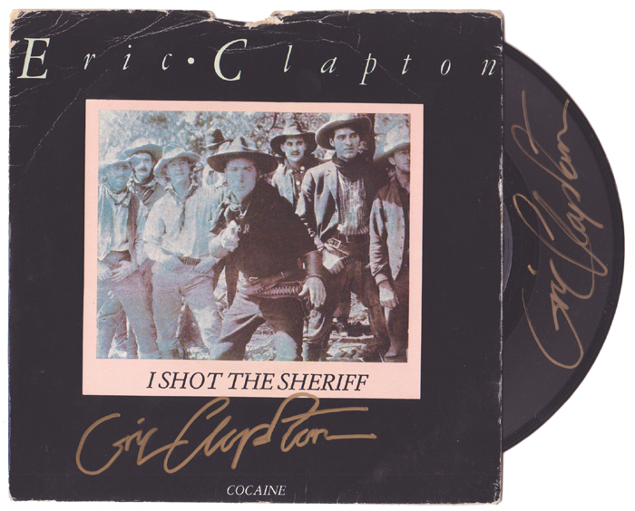 Eric Clapton. I Shot The Sheriff vinyl 45, signed. at Whyte's Auctions
