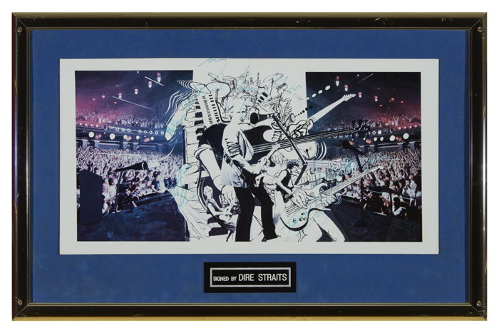 Dire Straits Platimum Disc award and signed print. at Whyte's Auctions