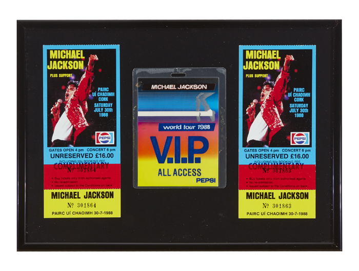 Michael Jackson 30 July 1988 Cork concert tickets and VIP pass. at Whyte's Auctions