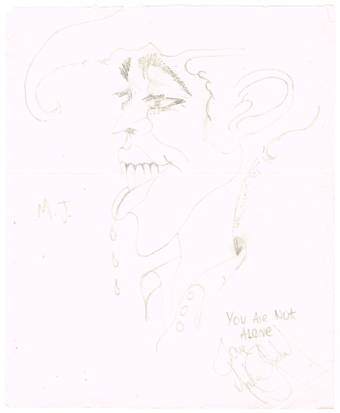 Michael Jackson signed pencil drawing. at Whyte's Auctions