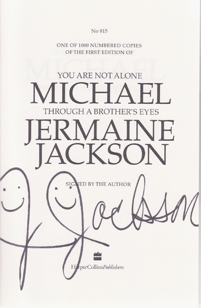 Michael Jackson. You Are Not Alone biography by Jermaine Jackson limited edition, signed. at Whyte's Auctions