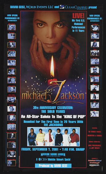 Michael Jackson. 2001 30th Anniversary Concert poster. at Whyte's Auctions
