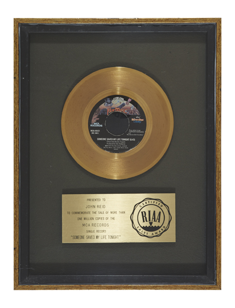 Elton John Gold Disc Award 1975 at Whyte's Auctions