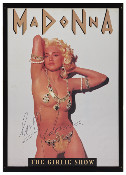Madonna 1993 Girlie Show" poster, autographed." at Whyte's Auctions