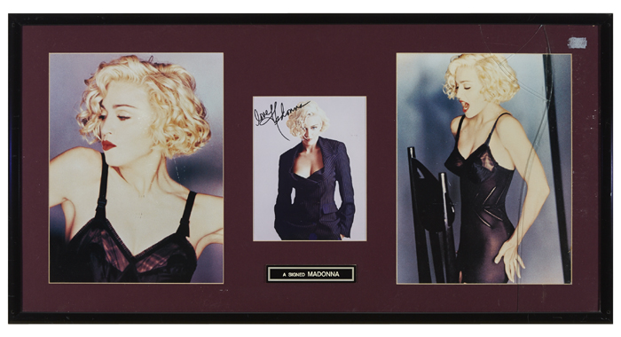 Madonna signed photograph, also 1979 New York School of Design nude study. at Whyte's Auctions
