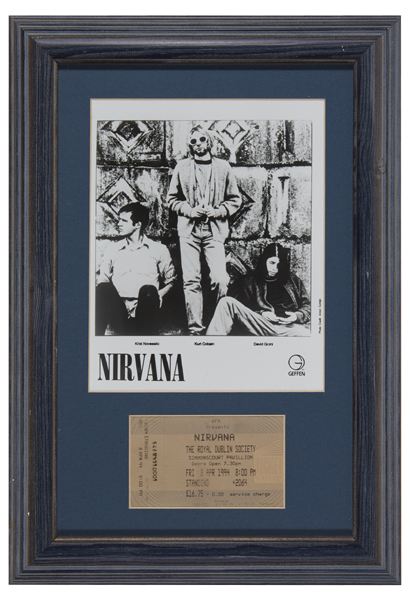 Nirvana: Ticket for cancelled Dublin concert, 8 April 1994 <R><R> at Whyte's Auctions