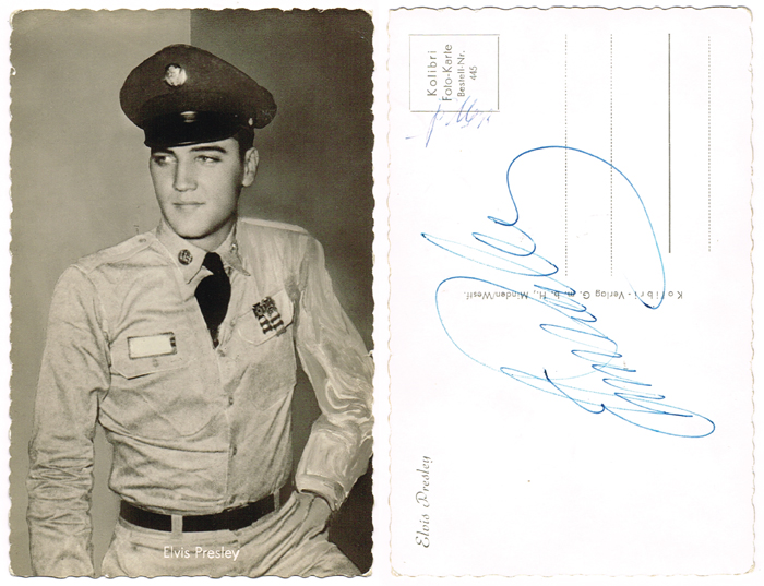 1959-60: Elvis Presley Germany signed postcard at Whyte's Auctions