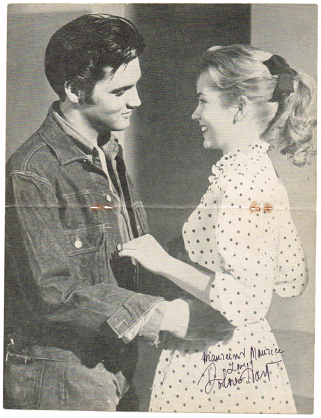 Elvis Presley Loving You" film: cuttings with autograph letters and photographs of his co-star, Dolores Hart." at Whyte's Auctions