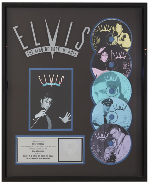 Elvis Presley Platinum Award for Elvis The King of Rock N' Roll - The Complete 50s Masters"" at Whyte's Auctions