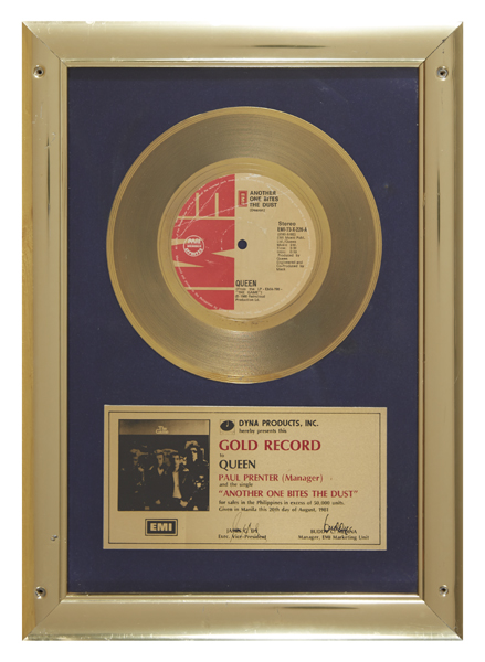 Queen. 1981 Gold Disc award. at Whyte's Auctions
