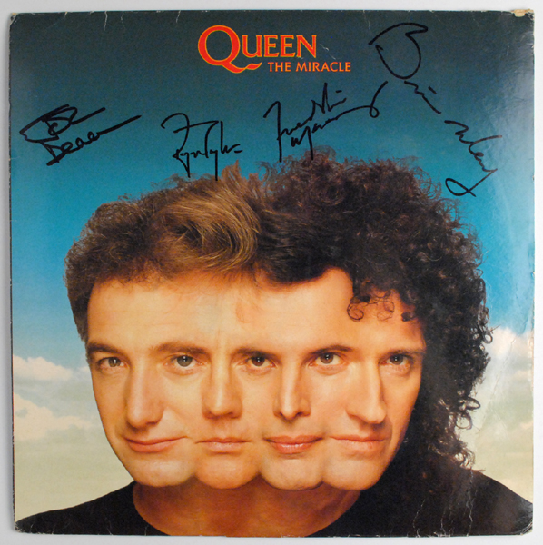 Queen. The Miracle album signed by the band including Freddie Mercury. at Whyte's Auctions