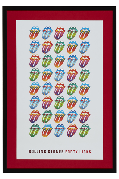 The Rolling Stones. Forty Licks" special limited edition poster on embossed parchment." at Whyte's Auctions