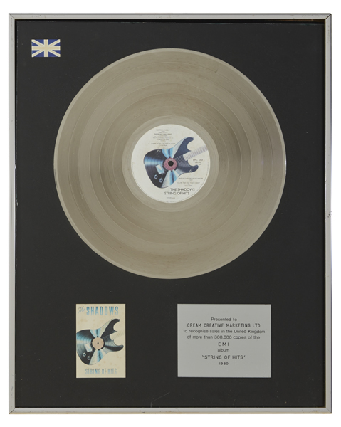 The Shadows gold and platinum discs. at Whyte's Auctions