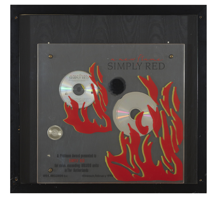 Simply Red Platinum Award. at Whyte's Auctions