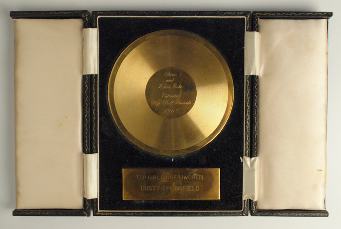 Dusty Springfield. 1968 Gold Disc award. at Whyte's Auctions