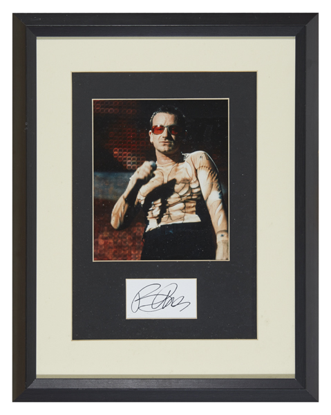 U2 Bono framed autograph at Whyte's Auctions