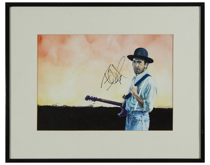 U2: Signed watercolour of The Edge by Cormac Dennis at Whyte's Auctions
