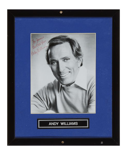 Andy Williams signed photograph. at Whyte's Auctions