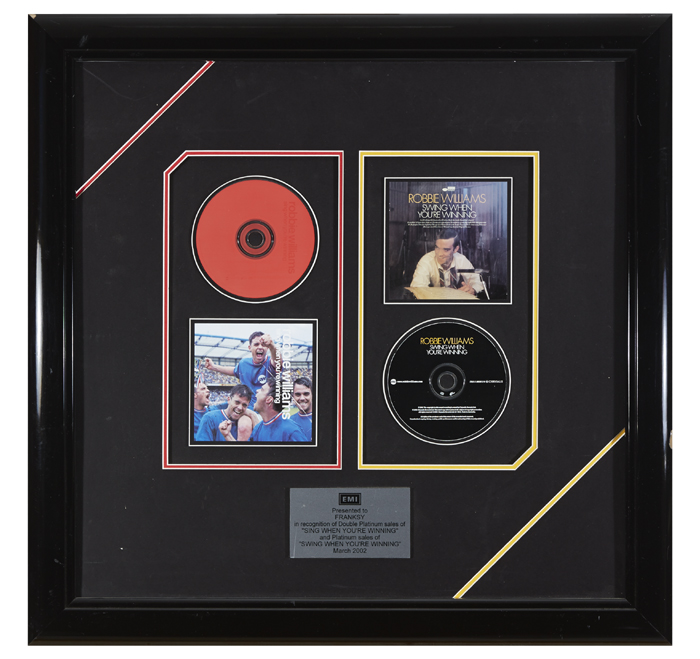 Robbie Williams Platinum awards at Whyte's Auctions