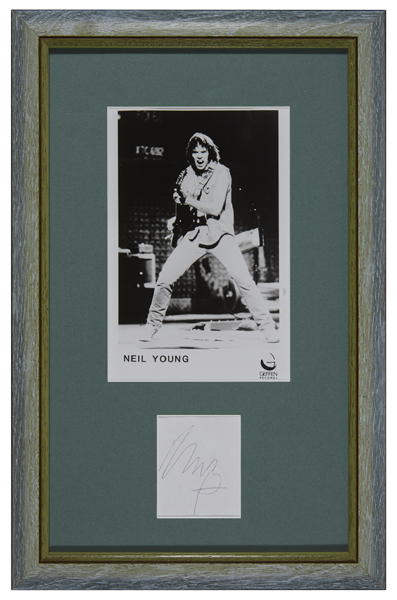 Neil Young: Framed autograph at Whyte's Auctions