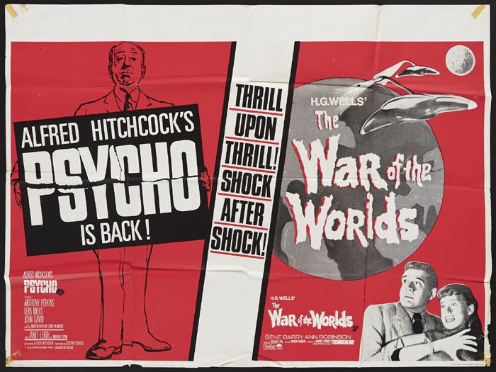 Psycho/The War of The Worlds combination poster at Whyte's Auctions